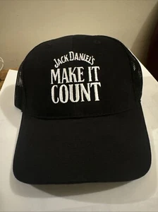 Jack Daniel {Make It Count} Tennessee whiskey Mesh Tucker Snapback Trucker Hat - Picture 1 of 4