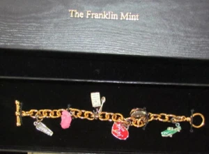 Vintage Franklin Mint I Love Lucy Charm Link Bracelet 24k Gold Plated Sterling - Picture 1 of 5