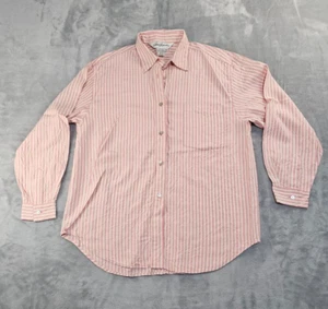 Annie Alexander Shirt Damen mittelrosa elfenbeinfarbene Streifen Seide geknöpft langarm - Bild 1 von 10