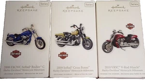 Hallmark Keepsake Ornament Harley Davidson 2008/2009/2010 FXCWC/Softail/VRSC Lot - Bild 1 von 16