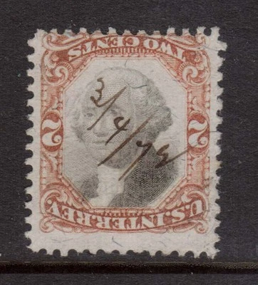 США #R135b б/у с перевернутым центром ** с сертификатом ** - Изображение 1 из 2