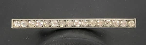 VTG Art Deco Silver Tone Bar Brooch Pin Colorless Rhinestones C Clasp Estate - Picture 1 of 8