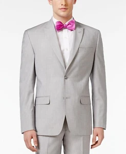 $275 Sean John Men's Classic Fit Gray and Silver Sharkskin Sport Coat Jacket 40L - Picture 1 of 3