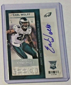 Autógrafo Panini Contenders 2013 novato Earl Wolff NC State Eagles Jaguars radiocontrol - Imagen 1 de 1