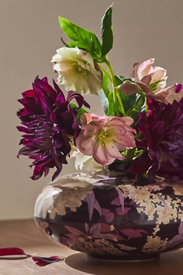 Anthropologie HERMOSA Maceta Jarrón de Cerámica Floral de Jade AGOTADO NUEVO CON ETIQUETAS NUEVO Foto 1 de 4