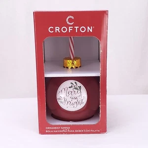 Crofton 13,2 Unzen Ornament Sipper Merry & Bright Weihnachten Trink Sipper Neu ohne Etikett - Bild 1 von 9