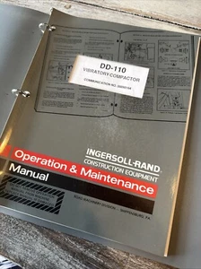 INGERSOLL RAND DD-110 VIBRATORY COMPACTOR Operators Manual BOOK Shop Roller - Picture 1 of 6