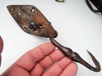 Ancienne Poignée Porte de Grange Cave Portail,Fer Forgé Loquet Poucier,Handle,M - Photo 1/4