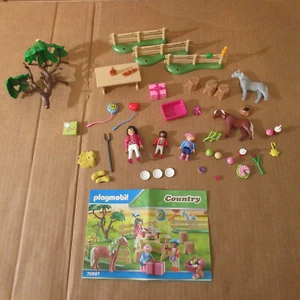 Playmobil Country Pony Farm Birthday Party Building Set 70997 (NEARLY COMPLETE) - Picture 1 of 8