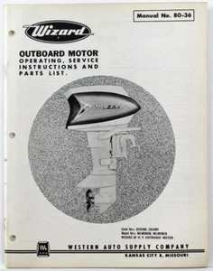 Wizard Outboard Motor 60 HP Operating, Service, Parts Manual MLM6960B, MLM6961B - Picture 1 of 1