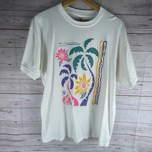 Vintage Delta St Augustine T Shirt Sz XL Tropical Floral Palm Trees 90’s. Flaw - Picture 1 of 9