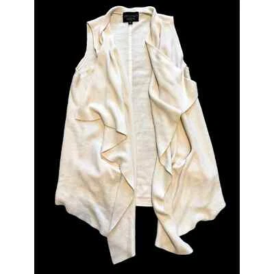 Absolutely Creative Worldwide Mantón Asimétrico Tejido Sin Mangas Para Mujer Crema S Foto 1 de 4