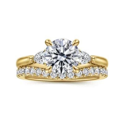 Women Wedding Ring Lab Grown Round Diamond 1.8 Ct IGI Certified 18k Yellow Gold - Image 1 of 4
