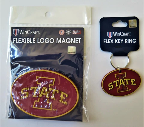 IOWA STATE CYCLONES, FLEXIBLE MAGNET AND KEY RING FROM WINCRAFT (ONE EACH) Cover