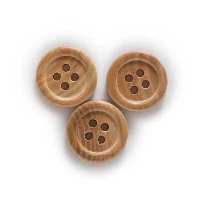 4 Hole Solid Wooden Buttons for Sewing Clothing Crafts Gift Accessories 10-25mm - Image 1 of 3