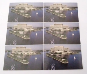 SIX UNPOSTED VINTAGE Miami Airport Hilton Hotel And Towers Photo Postcards - Picture 1 of 2
