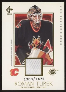 2002-03 Pacific Private Stock Reserve Roman Turek #107 Flames GU Patch /1475 - Picture 1 of 3
