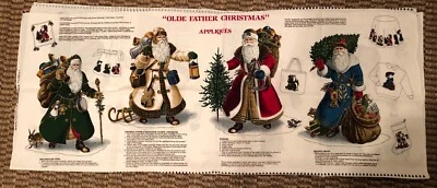 Fabric Applique Panel "Olde Father Christmas" Cranston Print Works 17" X 42" - Image 1 of 4