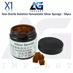 Dental Silver Sponge Non Sterile Gelatine Hemostatic 50pcs Ble3ding Control - Picture 1 of 3
