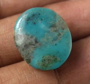 Natürlicher ovaler Cabochon Perser Blau Türkis 12,40 Ct Edelstein Zertifiziert C2890 - Bild 1 von 10