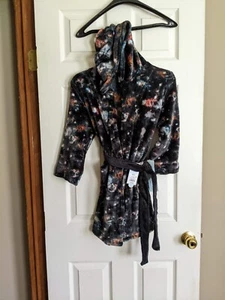 Small Kids Boys Space Print Cozy Comfy Soft Fleece Belt Bath Robe NEW - Picture 1 of 3
