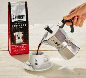 Bialetti Moka Express 12 Tazze Caffettiera in Alluminio Argento Premium Nuovo - Foto 1 di 9