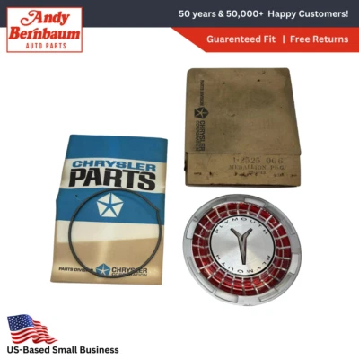 64 Plymouth Wheel Cover Medallion Emblem Badge Logo W/Retainer Ring 2525066 NOS - Image 1 of 4