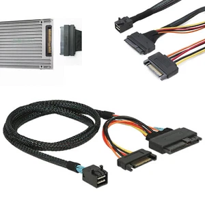 SFF-8639 68P prosty + PWR do SFF-8643 36P Mini SAS U.2 Kabel do 2,5 NVMe SSD jI - Zdjęcie 1 z 7
