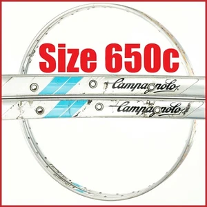 PAIR CAMPAGNOLO SIGMA TUBULAR RIMS 650c 32H VINTAGE TRIATHLON TIME TRIAL OLD - Picture 1 of 9