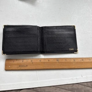 Lama Kalbsleder schwarz Leder Geldbörse Kartenetui 750 14k RGP Ecken - Bild 1 von 10