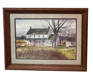 Impresión en acuarela enmarcada de colección “Country House” por el artista Randolph Bye 19”X 25” - Imagen 1 de 4