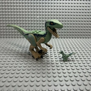 LEGO Dinosaurio Raptor Velociraptor con Espalda Verde Arena Minifigura Raptor9 ECHO - Imagen 1 de 2