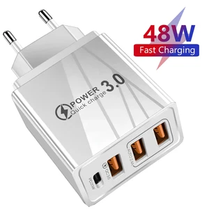 Caricatore USB Multiplo 48W Caricabatteria USB Universale Presa Multipla USB C - Foto 1 di 5
