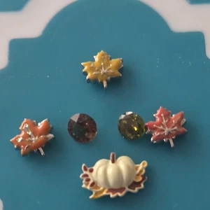 SET 5 CHARM ORIGAMI GUFO AUTUNNO: zucca crema, ROSSO, GIALLO FOGLIA ARANCIONE, 2 CRITALI - Foto 1 di 2