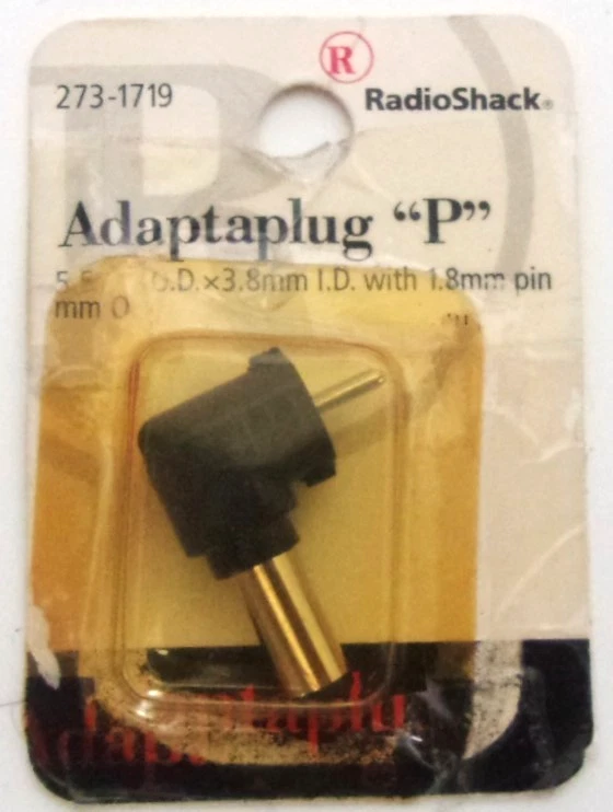 Radio Shack #273-1719 Adaptaplug “P” 5.5mm O.D. x 3.8mm I.D. w/1.5mm Pin   NEW - Image 1 of 1