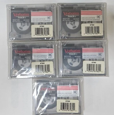 Cartucho de datos Verbatim DC2120 QIC-80 120 MB - PAQUETE DE 5 NUEVO sellado Foto 1 de 2
