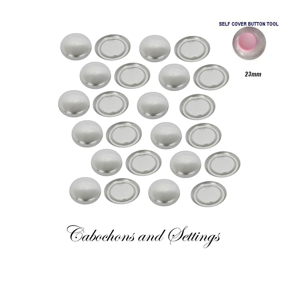 23mm Concave Flatback Buttons - Fabric Flat Backs - Image 1 of 1