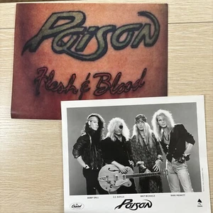 Poison flesh and blood 1990 Press Kit w/ 8x10 band photo Record Promo - Picture 1 of 4