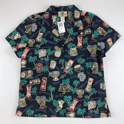 Reyn Spooner Trader Vics Tiki коктейли гавайская рубашка женщин средний новый с Ярлыками - Изображение 1 из 4