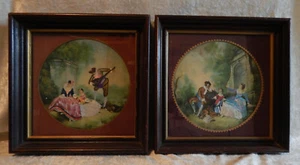 COPPIA CIMELIO HIAWATHA RICAMO INCORNICIATO AGO QUADRO QUADRI VINTAGE - Foto 1 di 6