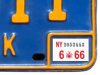 1966 New York Registration, License Plate Sticker, YOM, NY, Tag, DMV - Image 1 of 2