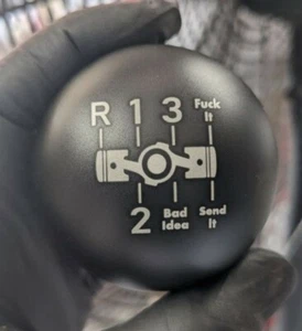 MATTE BLACK SR ENGRAVED SP5 PISTON 190 GRAM WEIGHTED SHIFT KNOB SHIFTER SPHERE - Bild 1 von 2