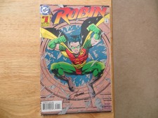 1993 VINTAGE DC COMICS ROBIN #1 EMBOSSED FOIL COVER SIGNED SCOTT HANNA, WITH POA