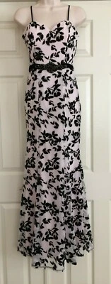 City Triangles ~ Vestido de Noche Boda Baile de graduación Vestido Largo Blanco/Negro Tul ¡NUEVO CON ETIQUETAS! 3 Foto 1 de 4