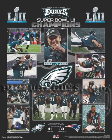 Philadelphia Eagles Super Bowl 52 Championship Picture Plaque Cover