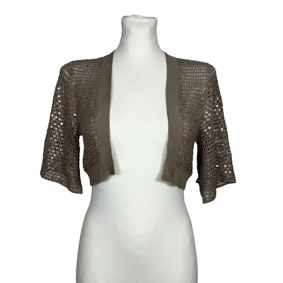 Suéter Corto Reflectante Red Malla Seda Pura Marrón BCBG Max Azria Talla XS Foto 1 de 4