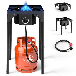 Portable Outdoor Stove Propane 1 Burner Cooking Gas Cooker BBQ Grill Camping US - Picture 1 of 12