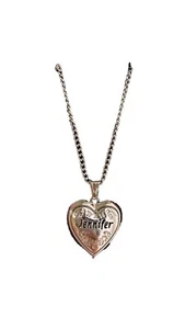 925 Sterling Silver Chain Jennifer Heart Locket Pendant Necklace Photo - Picture 1 of 2