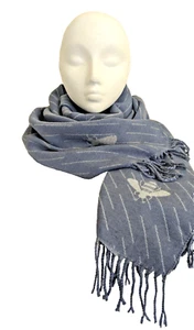 Bufanda Borla Reversible Ombre Estampado Abeja Azul 65 x 180 cm - Imagen 1 de 2