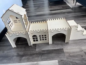 Large Rabbit Hideout, Wooden Rabbit Castle Bunny for Hamsters , guinea pig - Picture 1 of 14